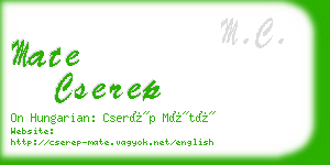 mate cserep business card